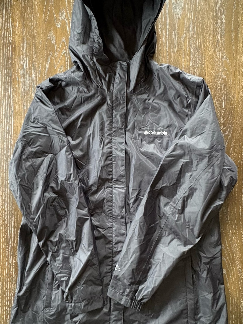 Columbia Black Hooded Raincoat